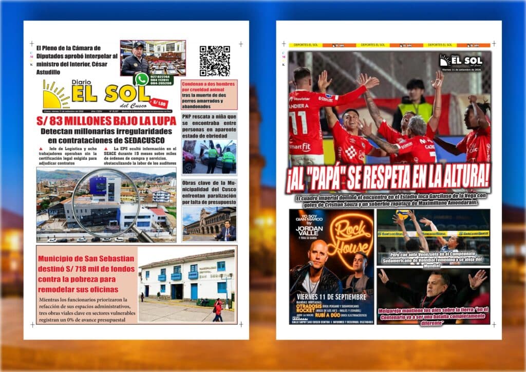 Portada de la edición: Viernes, 11 de setiembre de 2026